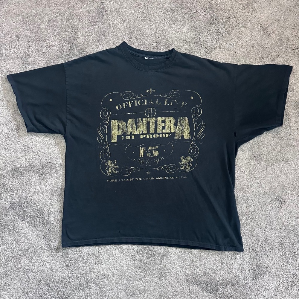 Pantera T-Shirt Mens XL/XXL Black 101 Proof Graphic Distressed Band Tee